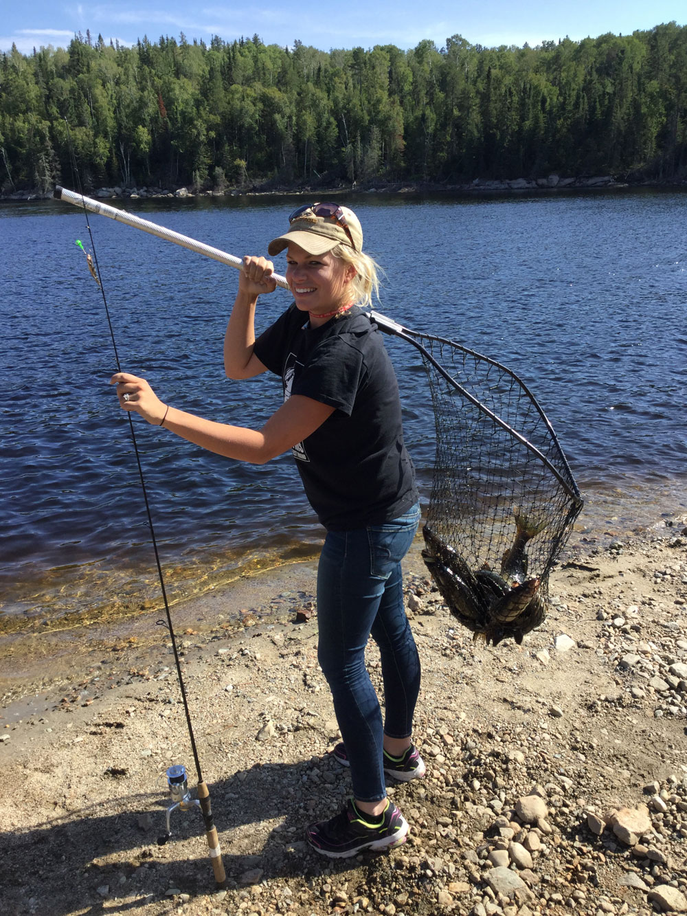 early season walleye fishing at the lake with Nicole Stone