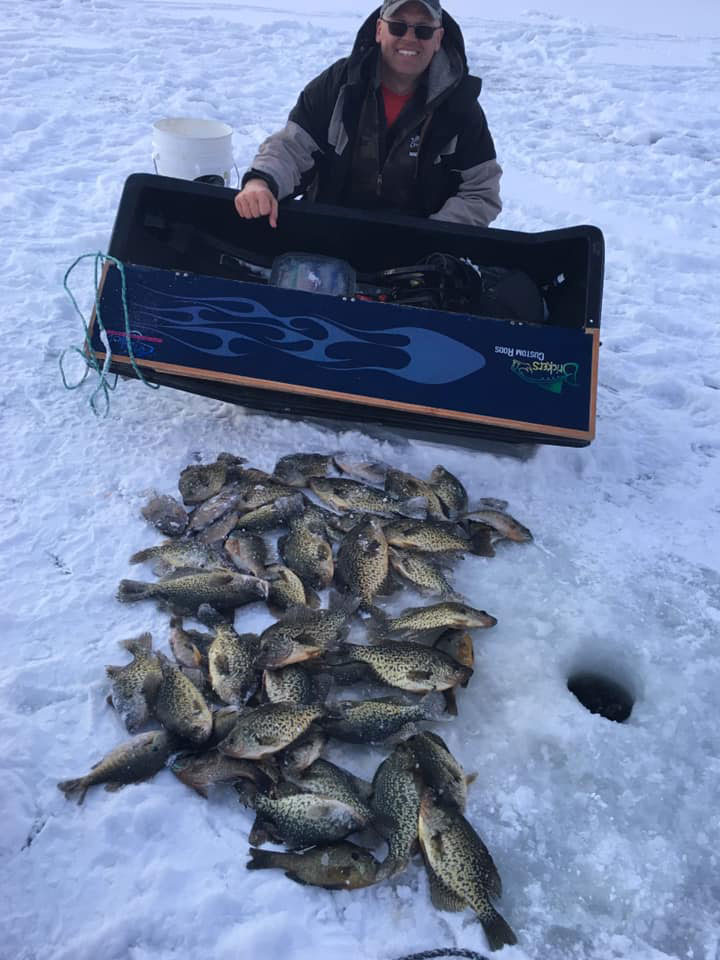 ice fishing for crappie with Adam Bricker