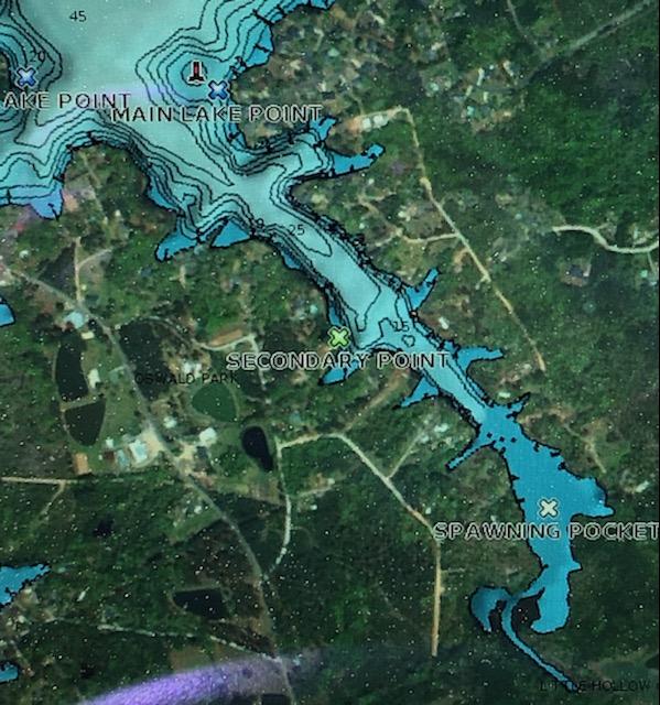 points on a lake map