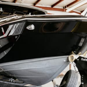 Gray Megaware KeelGuard on a black and gray boat