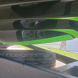 Lime Green Megaware KeelGuard on a Phoenix Boat